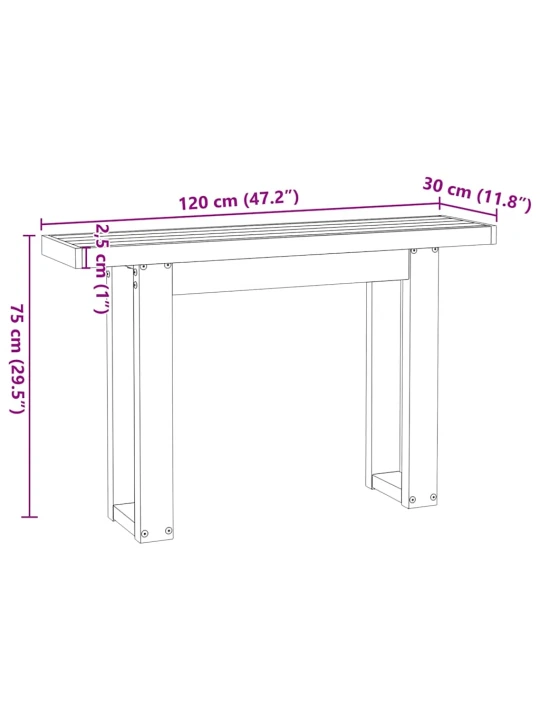 Konsolinis staliukas, NOAIN, 120x30x75cm, medienos masyvas