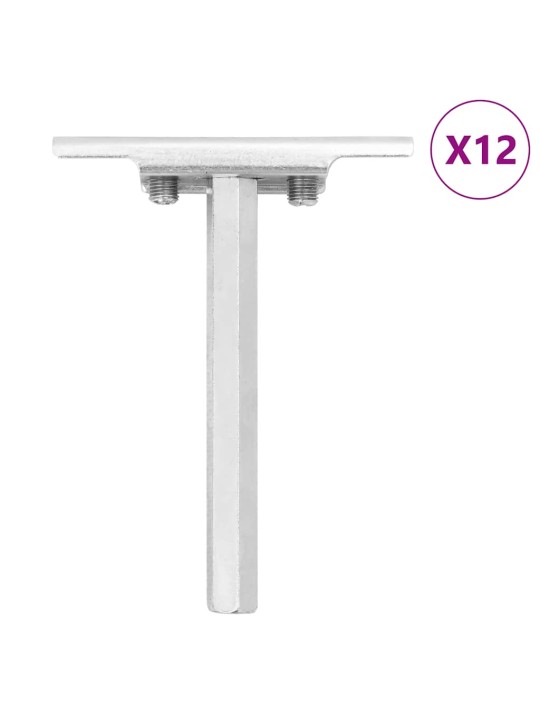 Plūduriuojančių lentynų laikikliai, 12 vnt., Ø12x100 mm, plieno