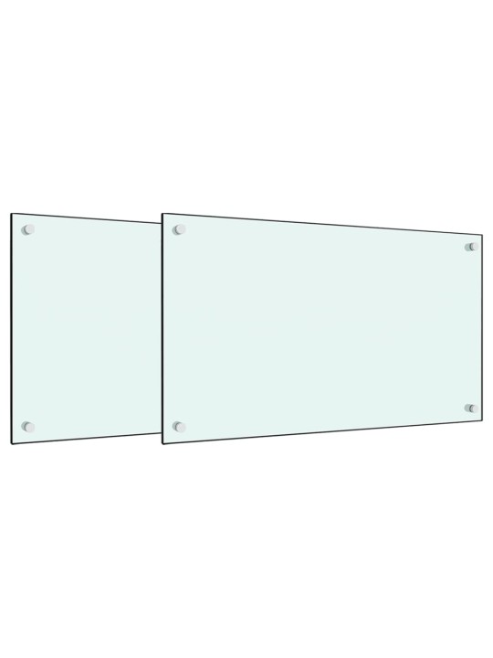 Virtuvės sienelės, 2vnt., baltos, 70x50cm, grūdintas stiklas