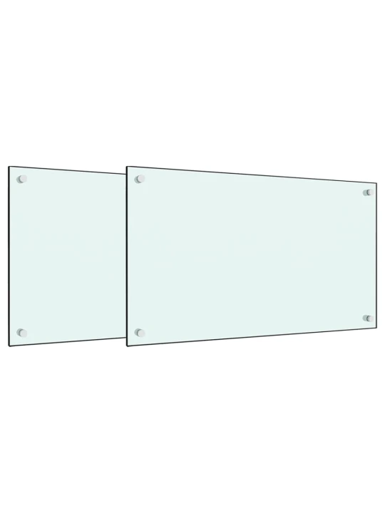 Virtuvės sienelės, 2vnt., baltos, 70x50cm, grūdintas stiklas
