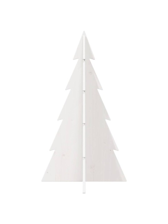 Medinė Kalėdų eglutė, balta, 80cm, pušies medienos masyvas