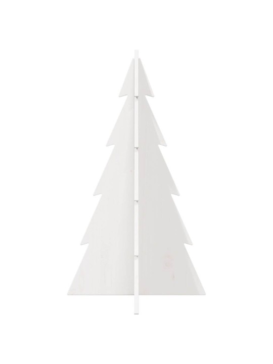 Medinė Kalėdų eglutė, balta, 80cm, pušies medienos masyvas