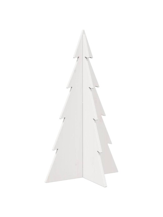 Medinė Kalėdų eglutė, balta, 80cm, pušies medienos masyvas