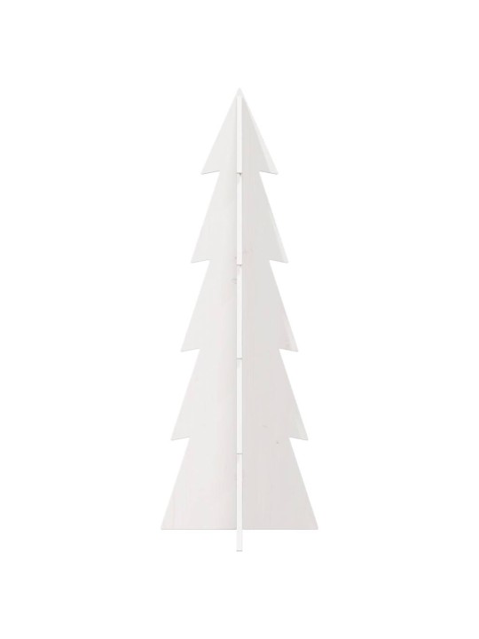 Medinė Kalėdų eglutė, balta, 112cm, pušies medienos masyvas