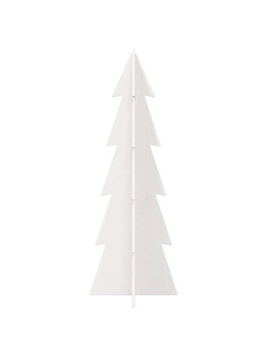 Medinė Kalėdų eglutė, balta, 112cm, pušies medienos masyvas