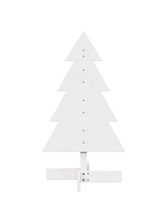 Medinė Kalėdų eglutė, balta, 80cm, pušies medienos masyvas