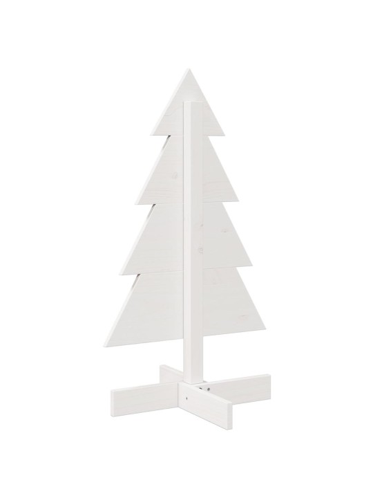 Medinė Kalėdų eglutė, balta, 80cm, pušies medienos masyvas