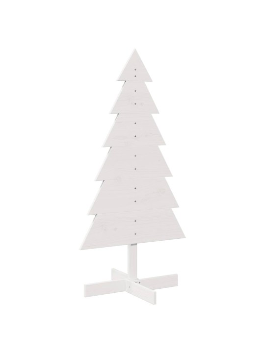 Medinė Kalėdų eglutė, balta, 120cm, pušies medienos masyvas