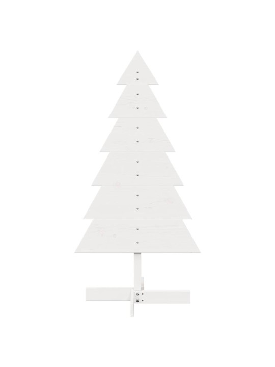 Medinė Kalėdų eglutė, balta, 120cm, pušies medienos masyvas