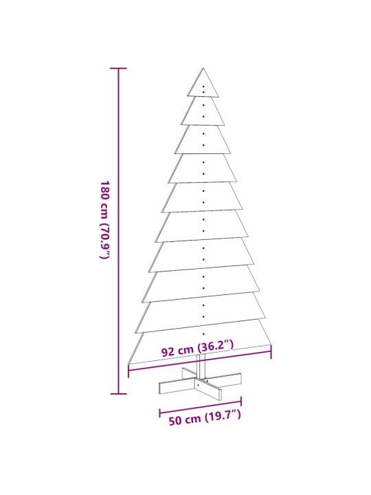 Medinė Kalėdų eglutė, balta, 180cm, pušies medienos masyvas