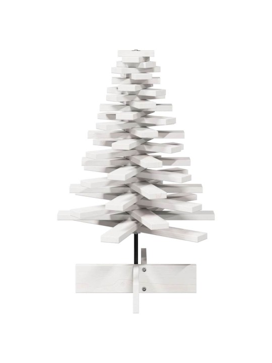 Medinė Kalėdų eglutė, balta, 80cm, pušies medienos masyvas
