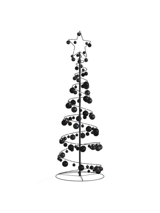 Šviečianti Kalėdų eglutė žaisliukais, 100 LED, kūgio formos