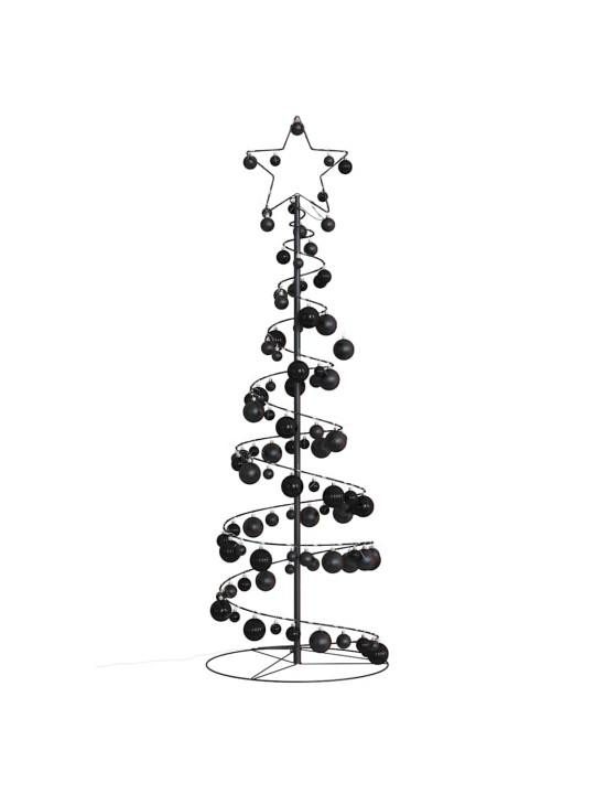 Šviečianti Kalėdų eglutė žaisliukais, 100 LED, kūgio formos