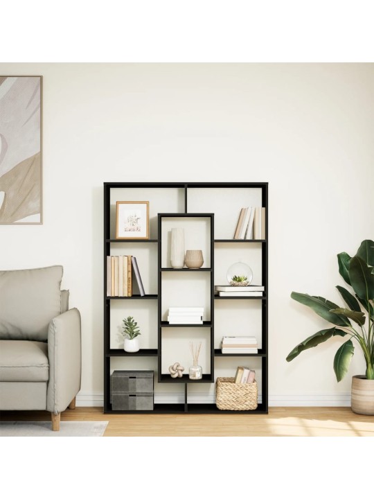 Spintelė knygoms, juodos spalvos, 102x29x143cm, MDP