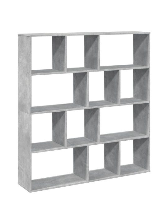 Spintelė knygoms, betono pilkos spalvos, 132x29x141,5cm, MDP