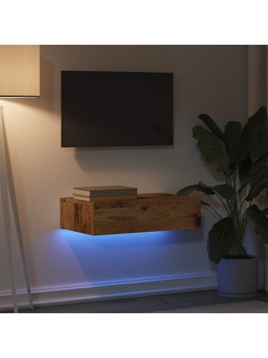 Televizoriaus spintelė su LED, medienos, 60x35x15,5cm