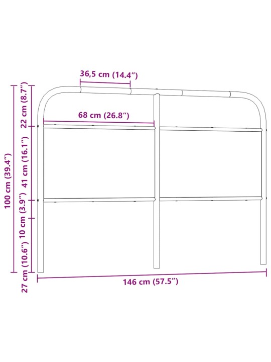 Galvūgalis, dūminio ąžuolo spalvos, 140 cm, plienas ir mediena