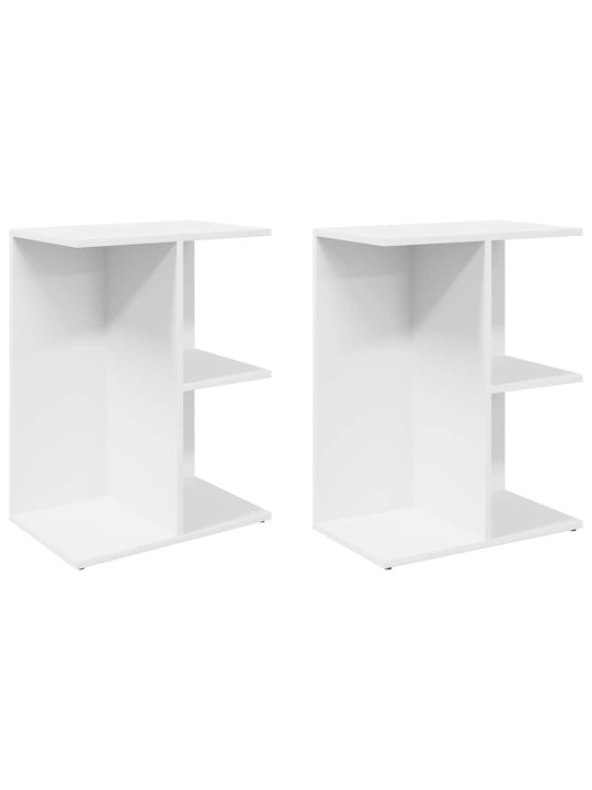 Naktinės spintelės, 2vnt., balta, 46,5x29x61cm, mediena